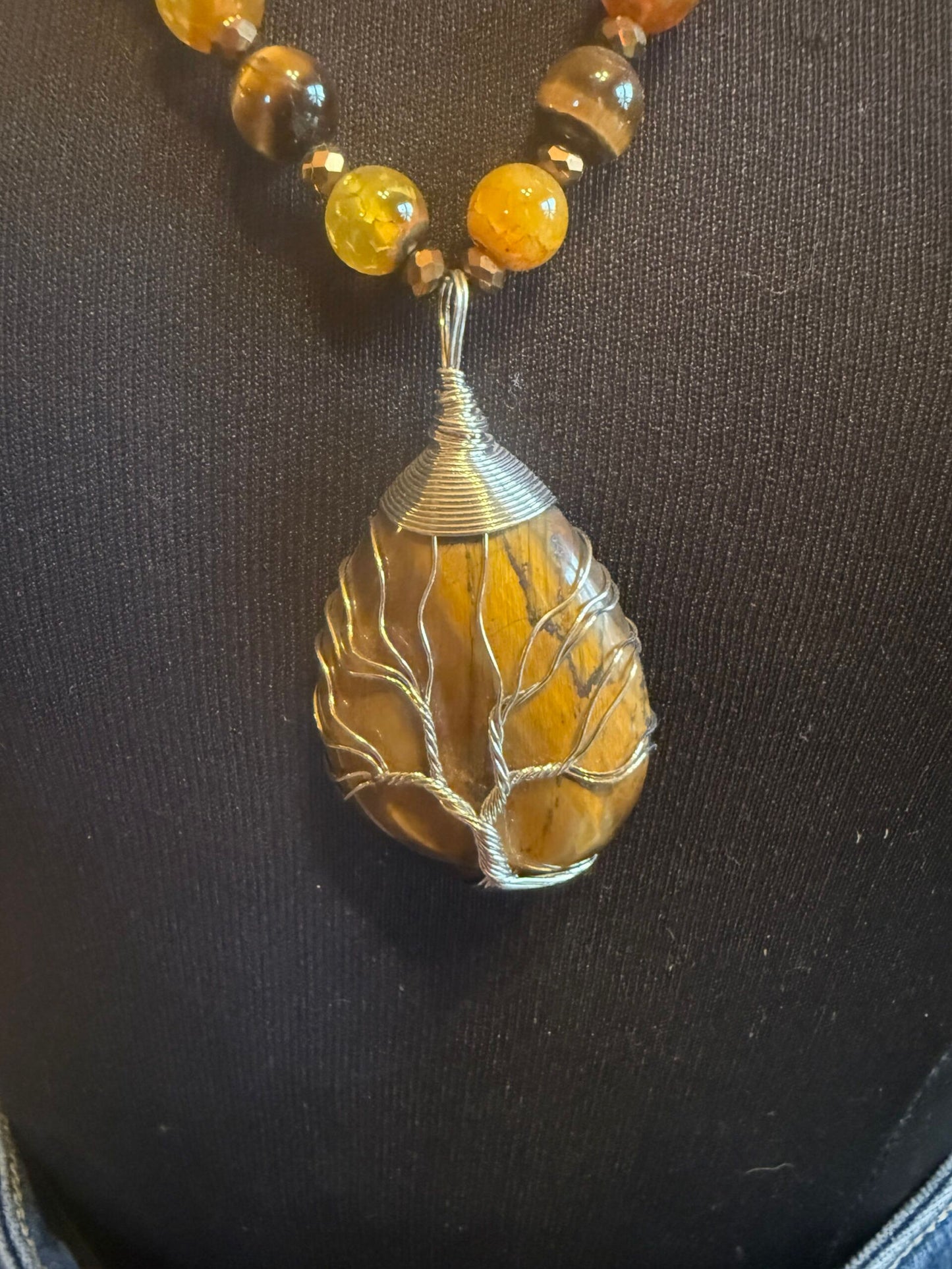 Tree Of Life Wire Wrap Tiger Eye