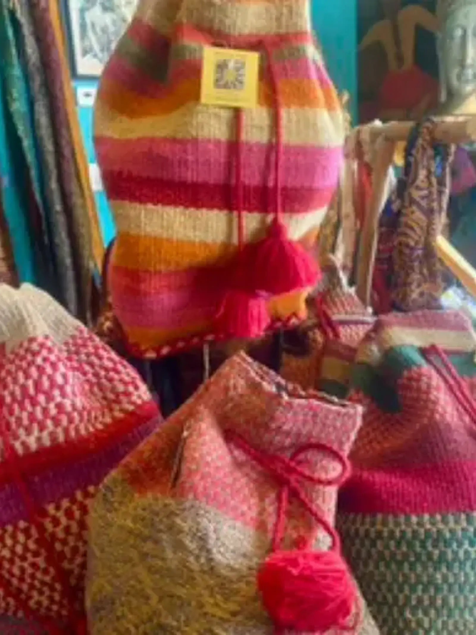 Peruvian bucket backpack bag