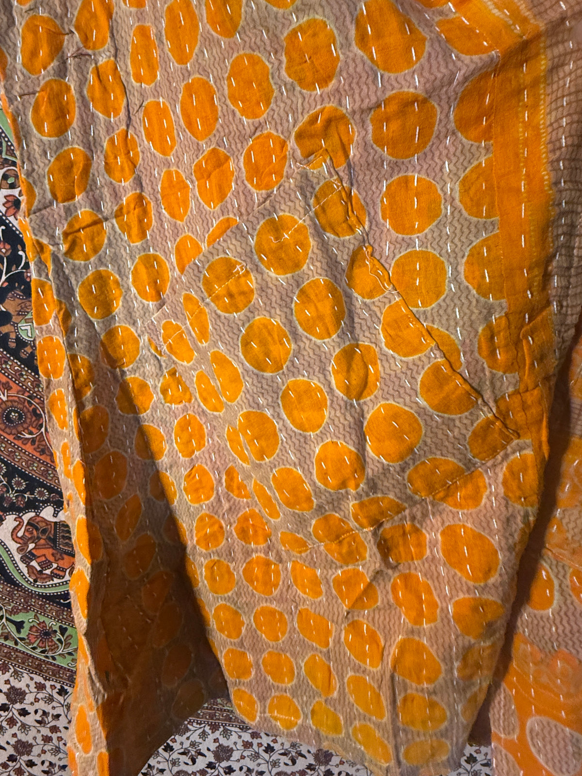 Orange kantha Vest
