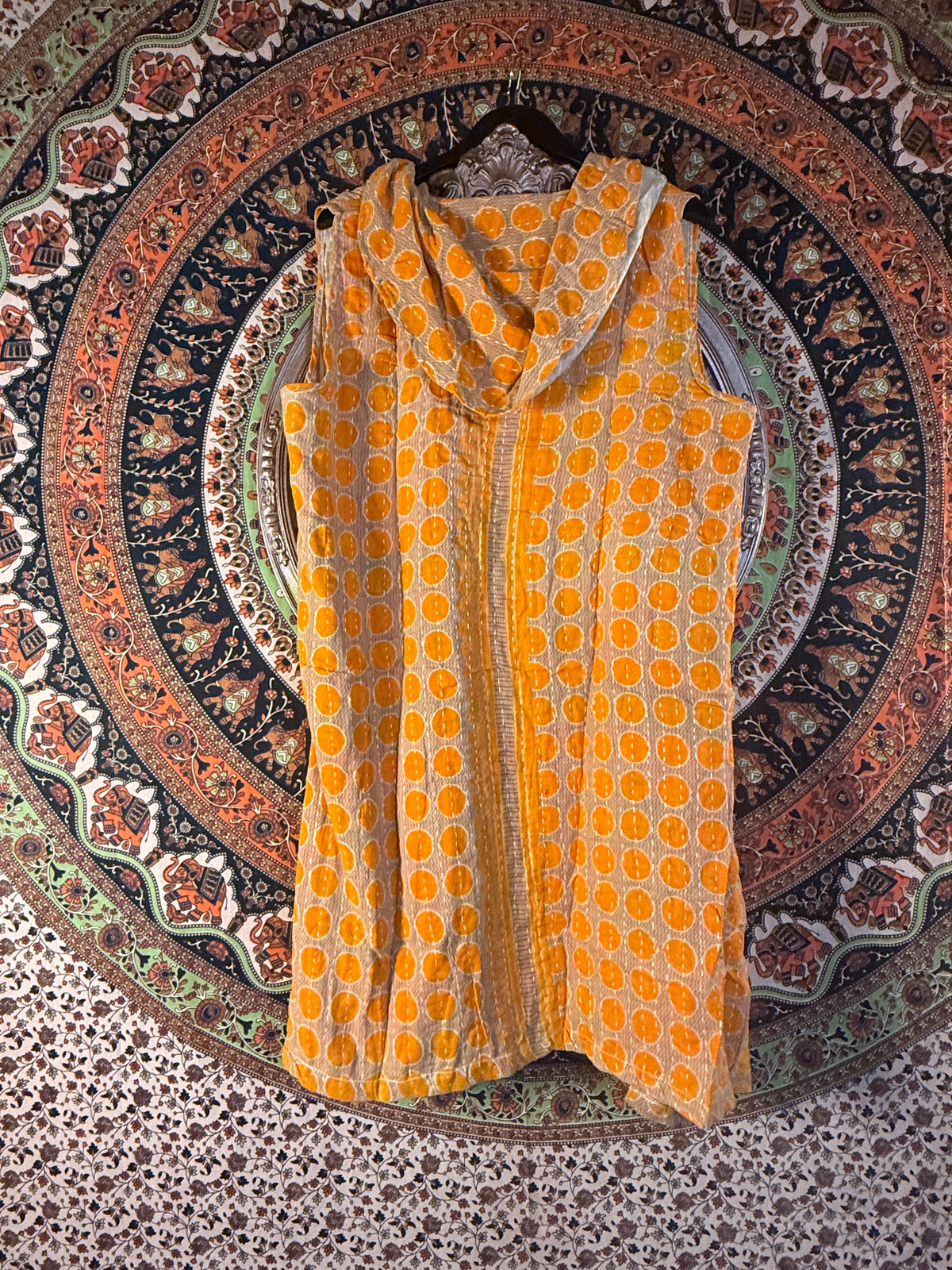 Orange kantha Vest