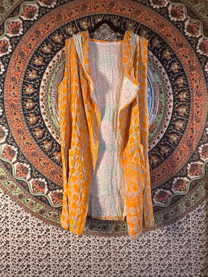 Orange kantha Vest
