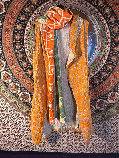 Orange kantha Vest