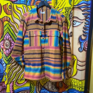 Striped snap jacket