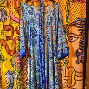 Blue floral hi lo tunic dress
