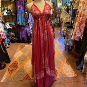 Cotton embroidered halter dress