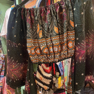 Cropped peasant top