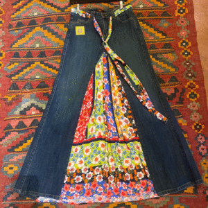 Flower child custom jeans skirt 30” waist