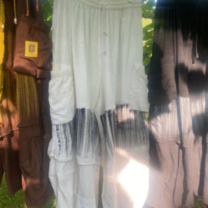 Gauze bucket pocket pants