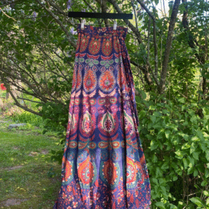 Indian Wrap Skirt lapis, fushia, orange