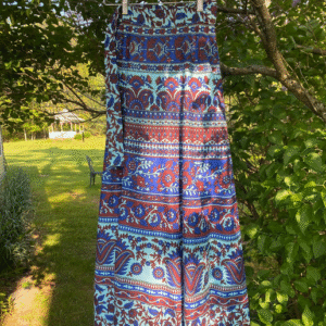 Indian wrap skirt Blue and brown