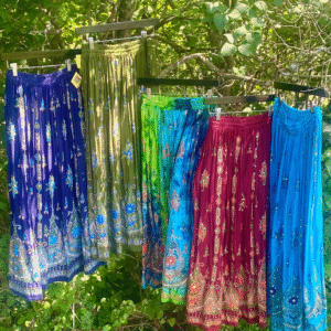 Jeweled dashiki print skirt