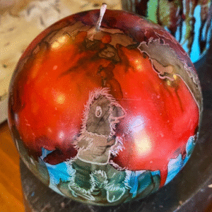 Large Tie dye globe candle