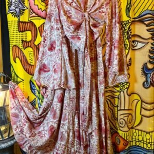 Pink/Gold Silk Skirt Set