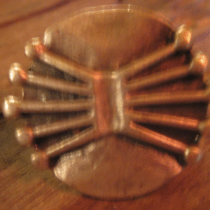 Round ring with spokes in sterling silver/pewter