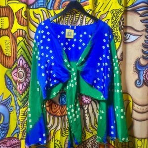 Royal blue and green tie top