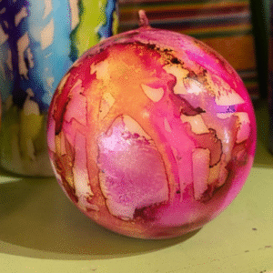 Small Tie Dye globe Candle