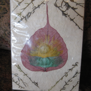 White Journal with Tie Dye Leaf