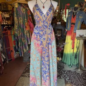 A Line maxi Sun Dress Blue