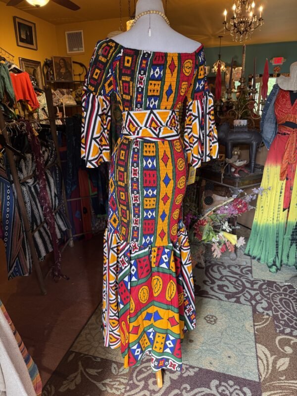Orange African tube dress - Image 3
