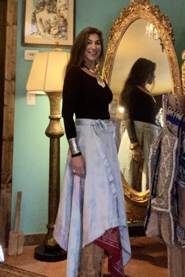Reversible wrap skirt