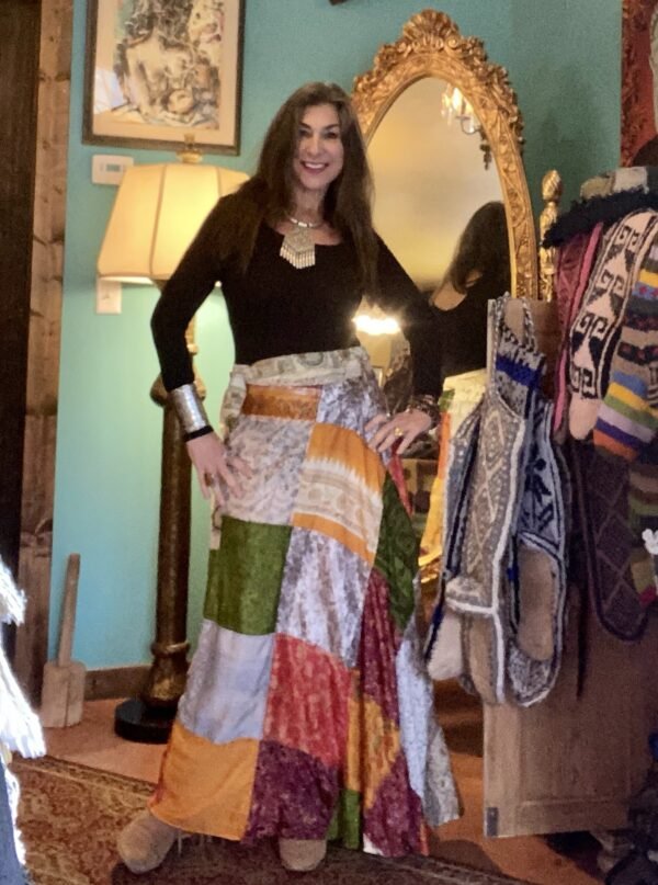 Patch Wrap Skirt