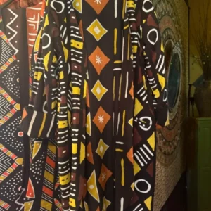 Yellow/orange Reversible Mudcloth coat