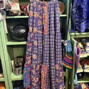 Blue Kantha peasant skirt