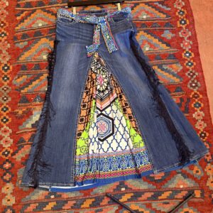 Groovy Denim Upcycle skirt 34” w