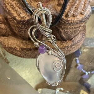 Opal Wire Wrap Necklace