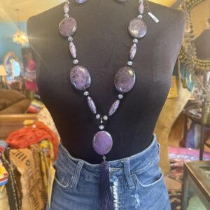 Dramatic and chunky tassel necklace