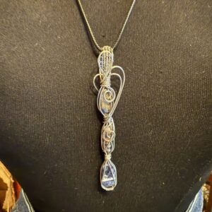 Amethyst cylinder wire wrap necklace