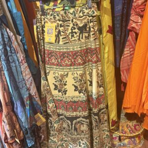 Indian wrap skirt beige/reds