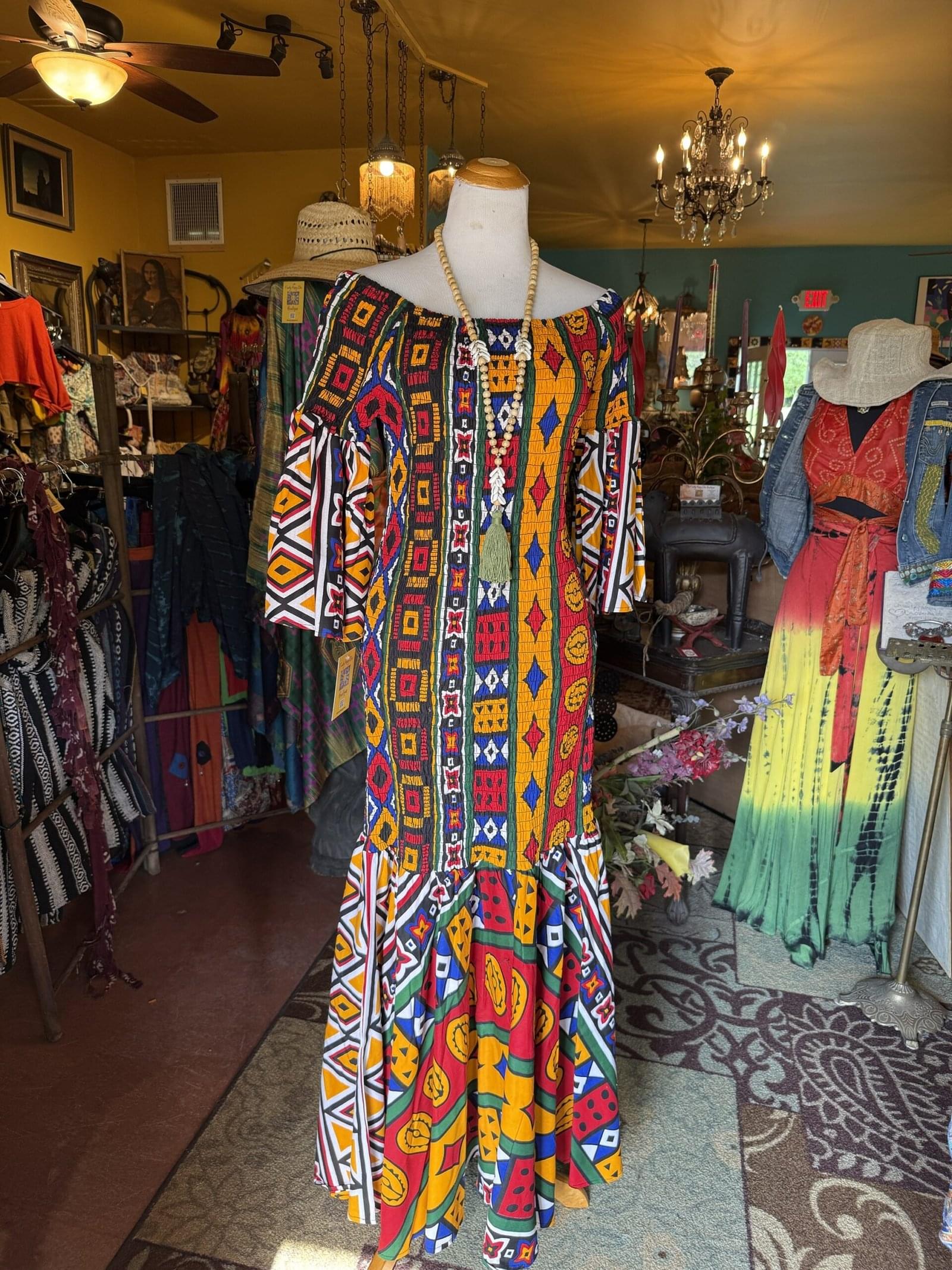 Orange African tube dress