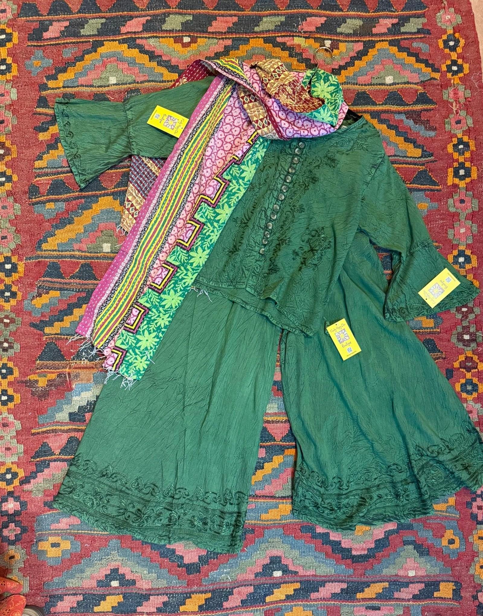 Palazzo pant set green