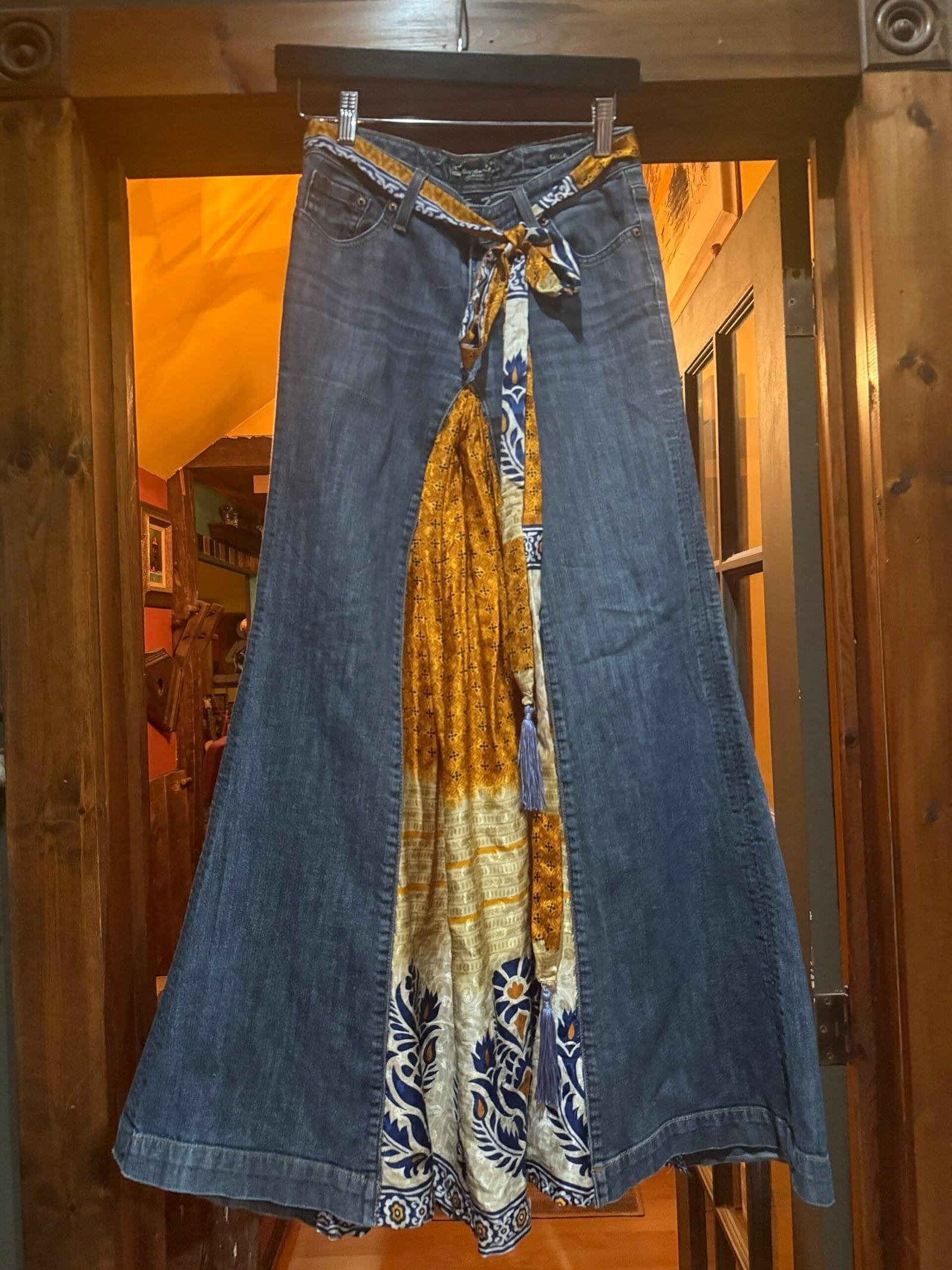 Rust and Lapis Fhcb maxi Jean Skirt
