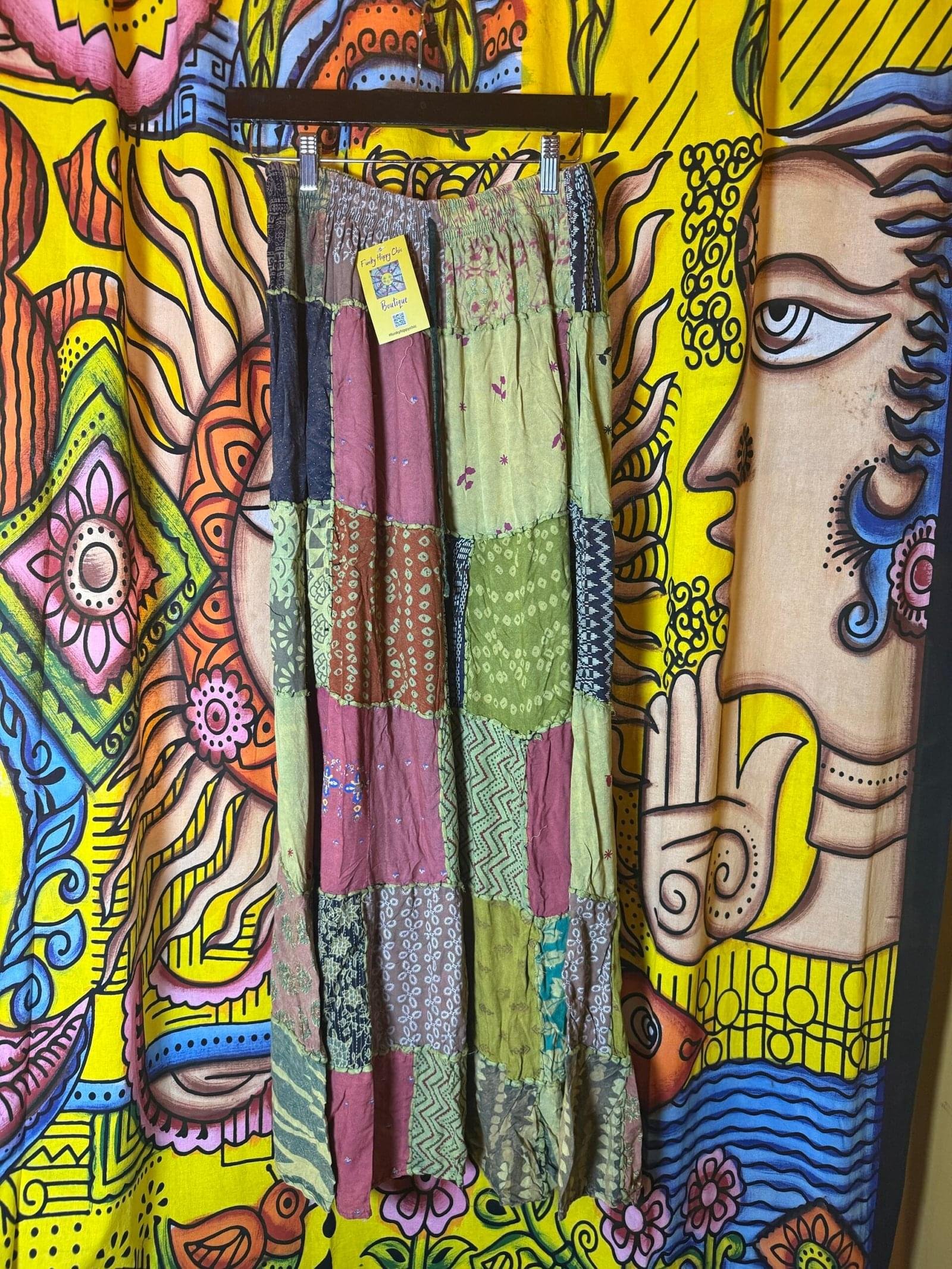 Patch thick stitch skirt