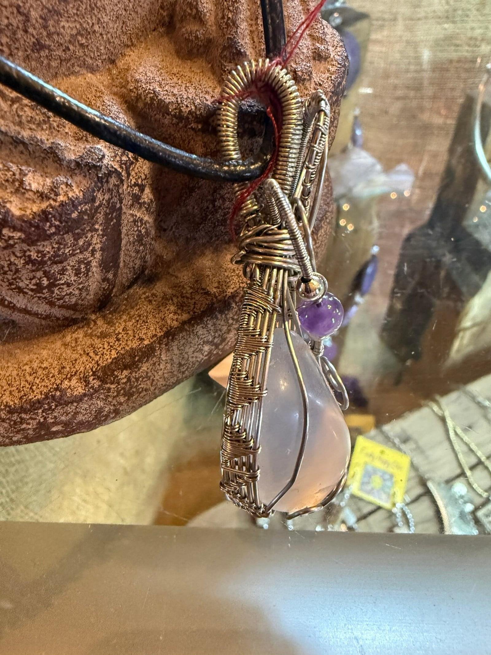 Opal Wire Wrap Necklace - Image 2